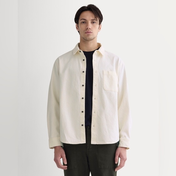 NEW Everlane The Canvas Organic Cotton Heavy Overshirt in Bone, Sizes S, L, & XL - Picture 1 of 14